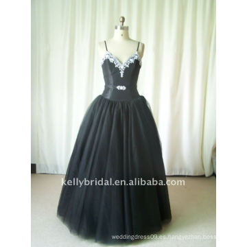 Tulle negro con el cristal que rebordea la manera 2012 del vestido de noche 100_9111